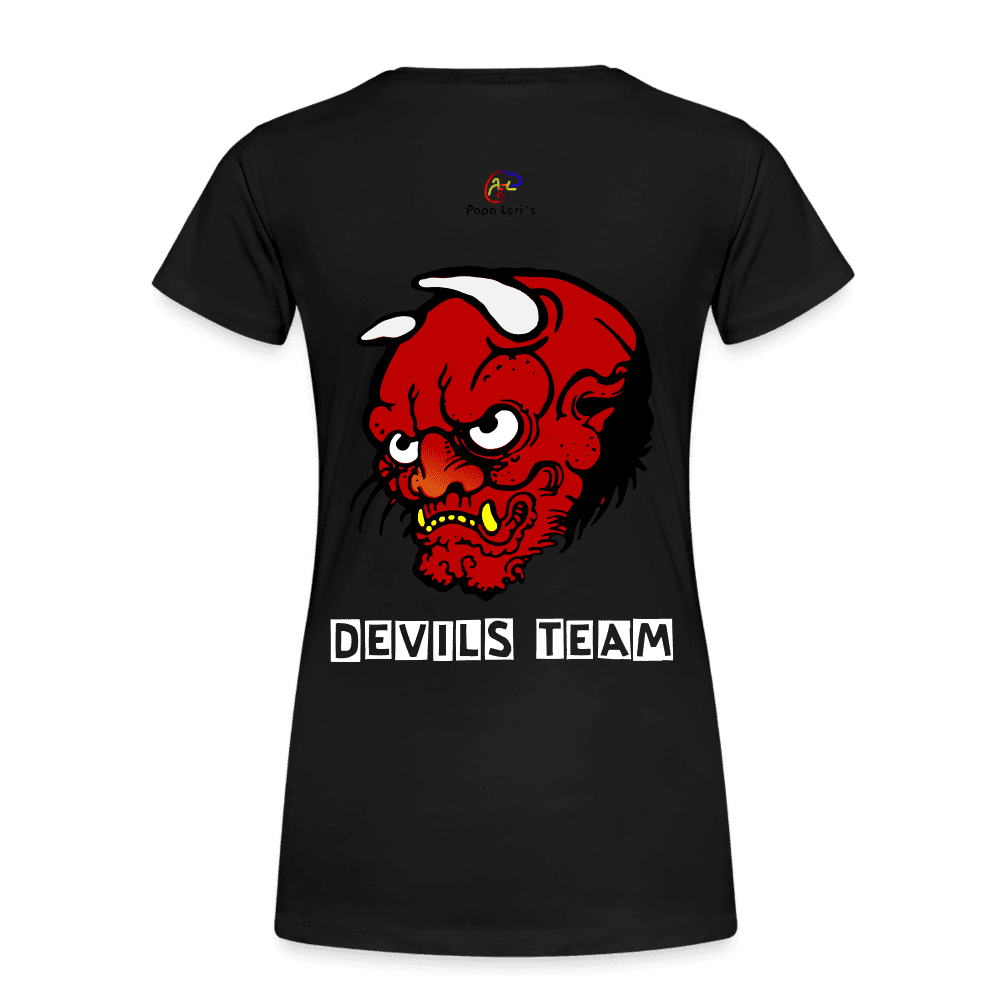 Damen Bio-Baumwolle T-Shirt mit Devil's Team Motiv, nachhaltig und modern