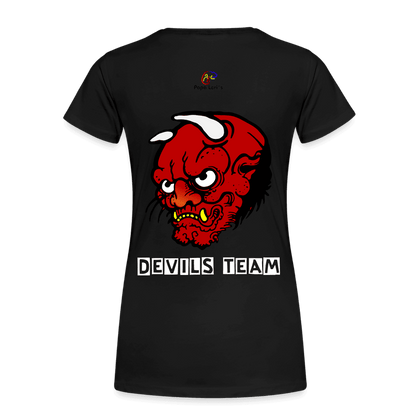 Damen Bio-Baumwolle T-Shirt mit Devil's Team Motiv, nachhaltig und modern