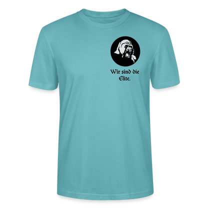 Herren Bio-T-Shirt mit Elite Crew Member Schriftzug in Türkis, modern