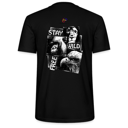 Herren T-Shirt Stay Wild & Free in Schwarz, aus nachhaltiger Bio-Baumwolle