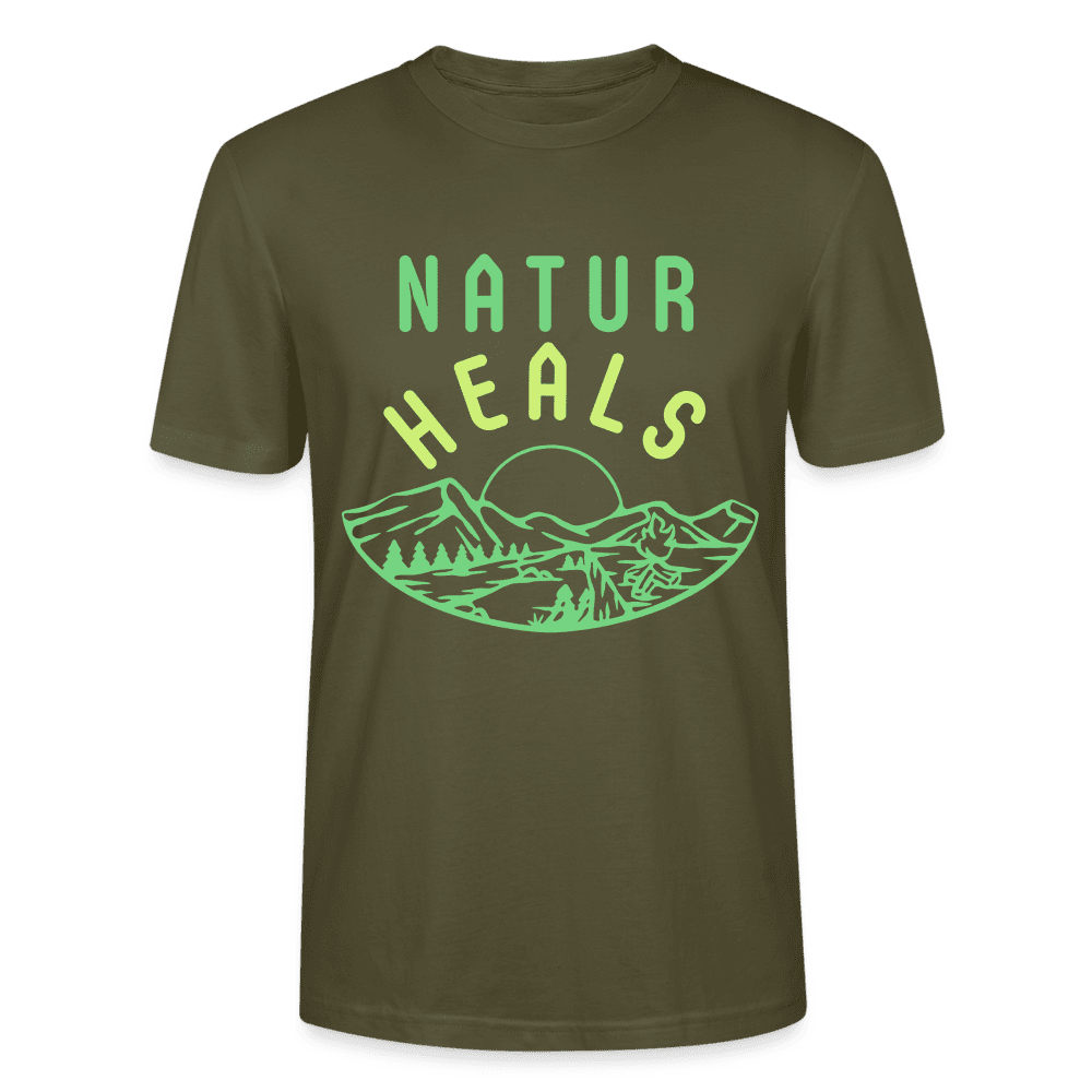 Nachhaltiges Bio T-Shirt 'Natur Heals' – Für Damen und Herren, die auf die Umwelt achten