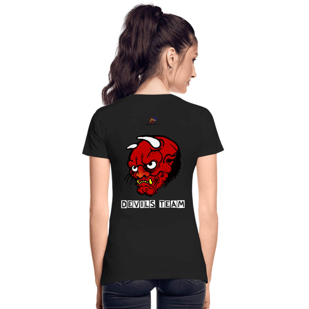 Nachhaltiges Bio-T-Shirt für Damen mit Devil's Team Print, perfekt für den Alltag