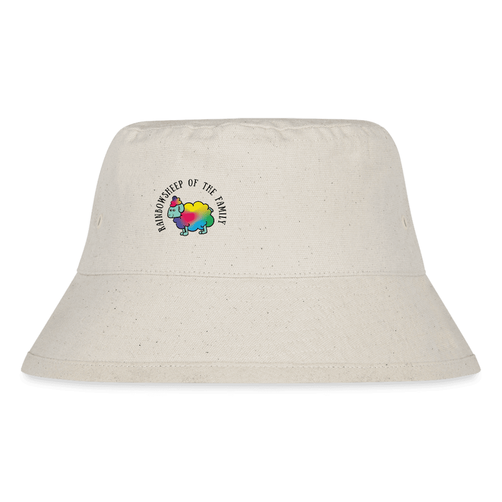 Recycelter Bucket Hat mit Regenbogenschaf-Design, nachhaltig und modisch