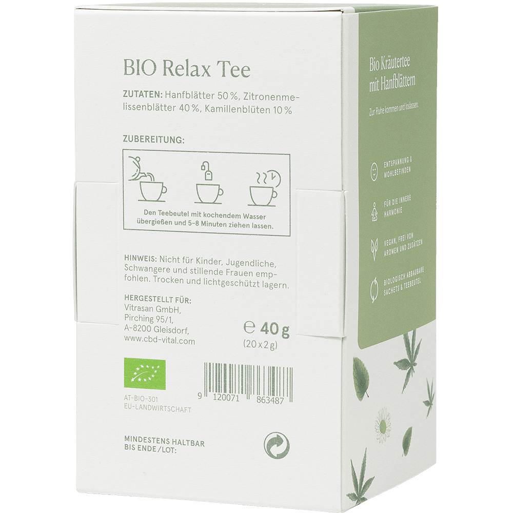 BIO Relax Tee – 100% Bio und vegan, ideal für eine entspannende Auszeit nach einem langen Tag