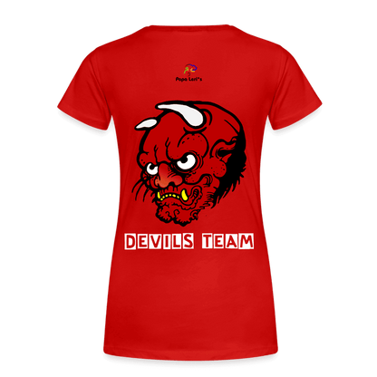 Stilvolles Damen Premium T-Shirt Devil's Team Edition in Rot, nachhaltig produziert