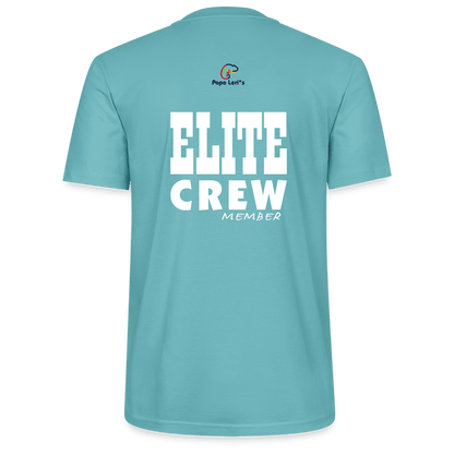 Zeitloses Herren Bio-T-Shirt Elite Crew Member in Türkis, hochwertig verarbeitet